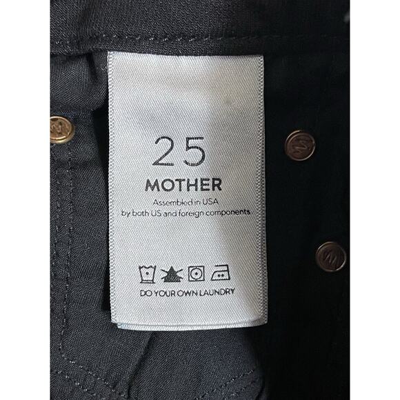 Mother Jeans Womens 25 Black Looker Ankle Fray Distressed Stretch Mid Rise Denim - Picture 4 of 14